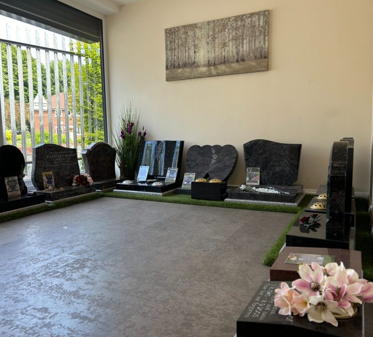 Cremation memorials in our Peel Green showroom