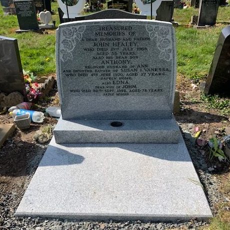 Protect the grave area with a light grey cover granite cover slab